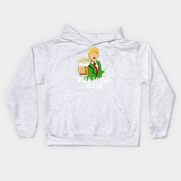 Zero Lucks Given St Patrick's Day Kids Hoodie by amitsurti